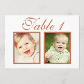 Invitation Élégant Mariage en terre cuite Numéro de tableau p (Dos)