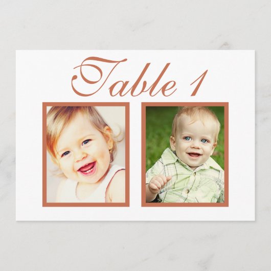 Invitation Élégant Mariage en terre cuite Numéro de tableau p (Devant)