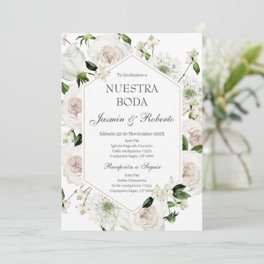 Invitation Élégant Mariage espagnol (Debout devant)