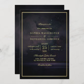 Invitation Élégant Mariage étoilé (Devant / Derrière)