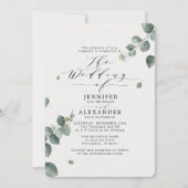 Invitation Elégant Mariage Eucalyptus tout en un RSVP QR Code (Devant)