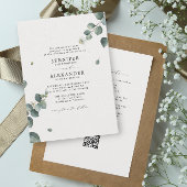 Invitation Elégant Mariage Eucalyptus tout en un RSVP QR Code