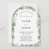 Invitation Élégant Mariage Eucalyptus vert Arch Sage (Devant)