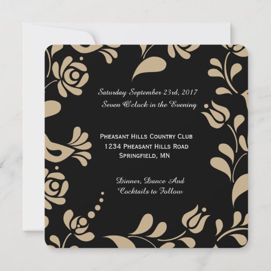 Invitation Élégant Mariage européen d'art populaire (Dos)