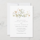 Invitation Élégant Mariage extérieur Fleur sauvage (Devant)