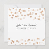 Invitation Elégant Mariage Faux Cuivre Foil Parties scintilla (Dos)