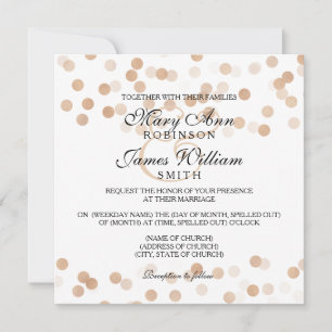 Invitation Elégant Mariage Faux Cuivre Foil Parties scintilla