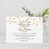 Invitation Elégant Mariage Faux Gold Foil Parties scintillant (Debout devant)