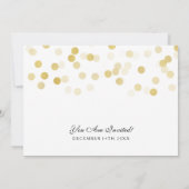 Invitation Elégant Mariage Faux Gold Foil Parties scintillant (Dos)