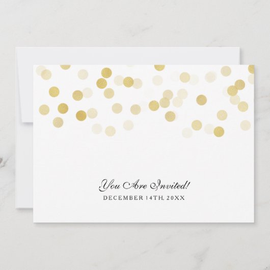 Invitation Elégant Mariage Faux Gold Foil Parties scintillant (Dos)