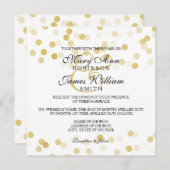 Invitation Elégant Mariage Faux Gold Foil Parties scintillant (Devant / Derrière)