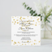 Invitation Elégant Mariage Faux Gold Foil Parties scintillant (Debout devant)