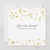 Invitation Elégant Mariage Faux Gold Foil Parties scintillant (Dos)