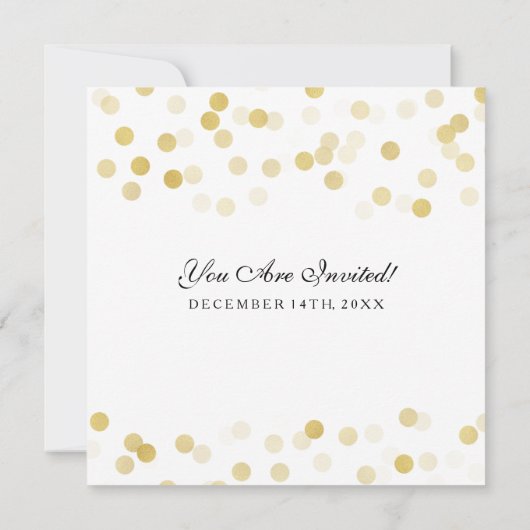 Invitation Elégant Mariage Faux Gold Foil Parties scintillant (Dos)