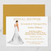 Invitation Élégant Mariage Fête des mariées Gown (Devant / Derrière)