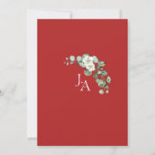 Invitation Élégant mariage feuillage de eucalyptus rouge (Dos)