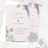 Invitation Élégant mariage feuille d'eucalyptus verdure lavan