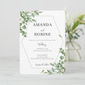Invitation Élégant Mariage Feuille Eucalyptus (Debout devant)