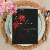 Invitation Élégant Mariage Feuille Red Maple 'Fall in Love'