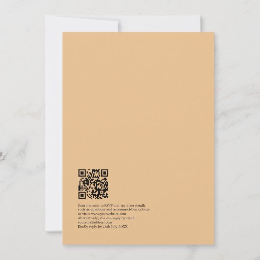 Invitation Elégant Mariage Fiesta aquarelle avec code QR (Dos)