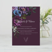 Invitation Élégant Mariage Fleur Gothique Sombre (Debout devant)