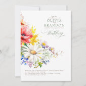 Invitation Élégant Mariage Fleur sauvage (Devant)