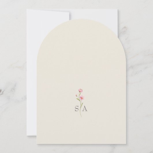 Invitation Élégant Mariage Fleur sauvage (Dos)