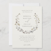 Invitation Élégant Mariage Fleur sauvage de couronnes florale (Devant)