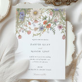 Invitation Élégant Mariage Fleur sauvage Delicate Pastel Flor