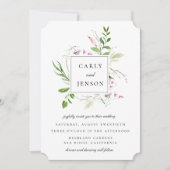 Invitation Élégant Mariage Fleur sauvage Frame (Devant)