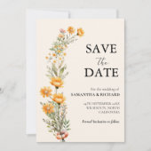 Invitation Elégant Mariage Fleur sauvage Meadow Enregistrer L (Devant)