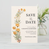 Invitation Elégant Mariage Fleur sauvage Meadow Enregistrer L (Debout devant)