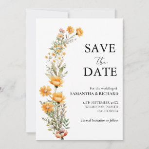 Invitation Elégant Mariage Fleur sauvage Meadow Enregistrer L