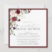 Invitation Élégant Mariage Fleur Watercolor Virtual Douche (Devant)