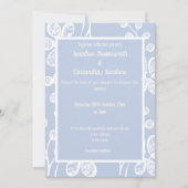 INVITATION ÉLÉGANT MARIAGE FLEURI BLANC BLANC (Devant)