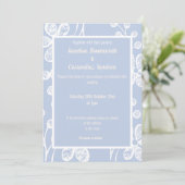 INVITATION ÉLÉGANT MARIAGE FLEURI BLANC BLANC (Debout devant)