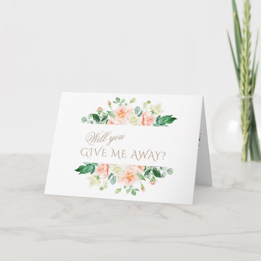 Invitation Élégant Mariage Fleurs Roses Blanches (Devant)