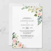 Invitation Élégant Mariage Floral (Devant)