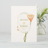 Invitation Élégant Mariage floral (Debout devant)