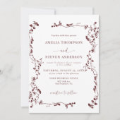 Invitation Élégant Mariage floral (Devant)