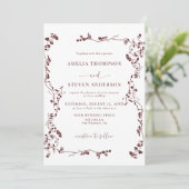 Invitation Élégant Mariage floral (Debout devant)