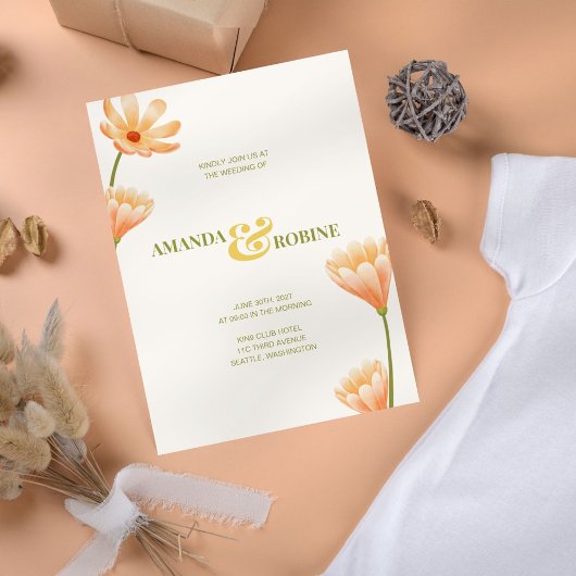 Invitation Élégant Mariage floral