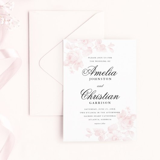 Invitation Élégant mariage floral