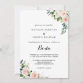 Invitation Élégant Mariage Floral (Devant)