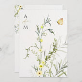 Invitation Élégant mariage floral (Devant / Derrière)