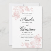 Invitation Élégant mariage floral (Devant)