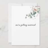 Invitation Élégant mariage floral à la menthe rose eucalyptus (Dos)