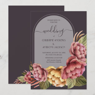 Invitation Elégant Mariage floral aquarelle