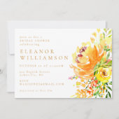 Invitation Élégant mariage floral aquarelle jaune (Devant)