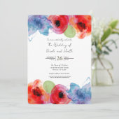 Invitation Élégant mariage floral aquarelle printemps (Debout devant)